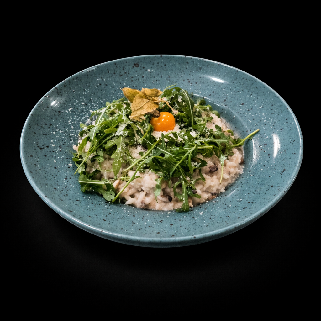 Risotto crema di funghi e rucola