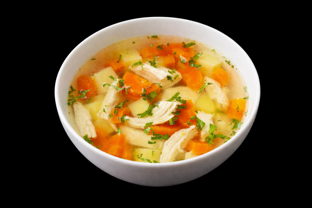 Slepačí vývar so zeleninou a rezancami